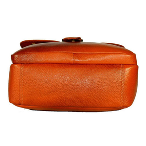 Bolso Bandolera Cruzado de Cuero Genuino Marrón con Decoración de Letras y Cierre de Cremallera, Bolso de Hombro Elegante - Product Image 5