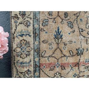 3.6x6.6 ft Rug, Vintage Turkish Accent Rug, <b>Brown</b> <b>Wool</b> Rug - Product Image 4