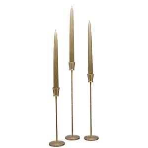 Creative Brass <b>Taper</b> <b>Candle</b> <b>Holder</b> Set Of 3 Elegant Gold Finish Metal Candlestick <b>Holders</b> For Home Wedding Tabletop Candlestick - Product Image 1