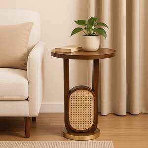 Table d'appoint de lit en rotin la plus vendue Table de chevet tabouret de chevet Table en bois pour meubles de salon disponible au prix le moins cher - Product Image 1