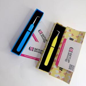 Pince à cils GETUP BROSONS IMPEX 90 degrés en acier inoxydable, pointe argentée 90 degrés, anti-magnétique, anti-statique, prise en main parfaite - Product Image 6