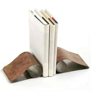 Metal Butterfly Bookends for Shelves <b>Decorative</b> Modern Home Office <b>Book</b> Stand With Heavy Metal Base - Product Image 2