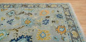 Tapis Oushak moderne fait main, couleur unie, laine, très résistant, lavable, antidérapant, taille personnalisable pour la maison et le bureau - Product Image 6