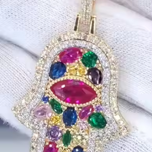 Pendentif Lightning en Moissanite Diamant Argent S925 Plaqué Or 18K Pendentif en Argent \ or Couleur Plein de Diamant Style Hip Hop pour Homme - Product Image 2