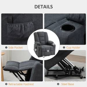 Achetez avec 2 ans de garantie : fauteuil de massage électrique inclinable, 8 points de vibration, en similicuir, avec télécommande - Product Image 6