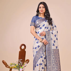 New Designer Ethnic Banarasi Heavy Linen Cotton Floral Pattern Linen Cotton <b>Bandana</b> Stylish Floral Printed <b>Bandana</b> for <b>Women</b> - Product Image 1