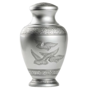 Urnes funéraires classiques en aluminium fini marbre brun Urnes funéraires en métal de haute qualité avec bande de gravure - Product Image 6