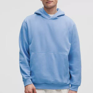 Sweats à capuche surdimensionnés épais unis de haute qualité String unisexe Logo personnalisé grande taille uni 100 coton Pullovr Hoodie - Product Image 4