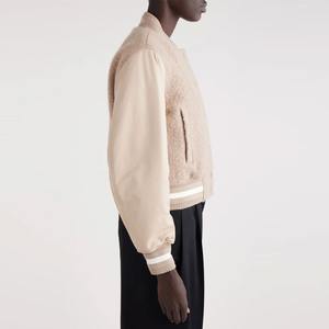 Vintage Style Women's Solid Color Breathable Eco-Friendly <b>Wool</b> <b>Quilted</b> Regular Varsity Jacket High Quality Long Lasting Adults' - Product Image 4