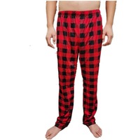 Pantalon de pyjama à carreaux unisexe assorti à la famille avec broderie personnalisée Pantalon de pyjama de Noël en flanelle et tartan