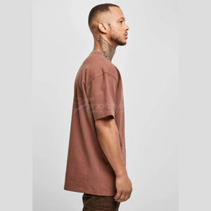 เสื้อยืดถักนิตติ้งสีพื้นสำหรับผู้ชายเสื้อยืดผ้าฝ้าย100% พิมพ์ลายโอเวอร์ไซส์ - Product Image 6