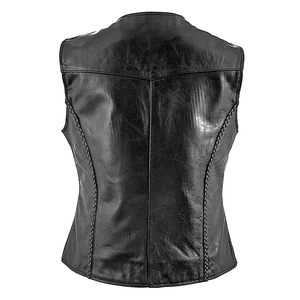 Gilet en cuir de haute qualité pour hommes col en V respirant avec fermeture à pression Style décontracté Service OEM pour les commandes en gros - Product Image 2
