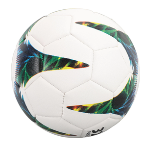 OEM PU Balón de fútbol Tamaño 5 Logotipo personalizado Durable Partido Entrenamiento Fútbol Blanco Verde Azul Diseño para el deporte al aire libre de interior al por mayor - Product Image 2