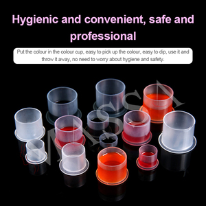 MASSA 500 Piezas/Bolsa Tapas de Tinta para Tatuajes Vasos Autoportantes Suministros de Pigmento para Tatuajes para Microblading Accesorios de Maquillaje Permanente - Product Image 3