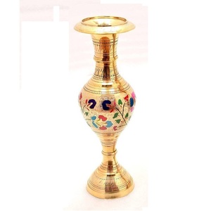High Quality Brass Flower Vase Engraved Multi Color With Polish Finished For Tabletop Home Decor And Table Decoration - Product Image 1