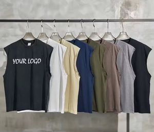 Chaleco Vintage lavado con ácido personalizado con logotipo personalizado 2025, chaleco holgado sin mangas de alta calidad para hombre - Product Image 2