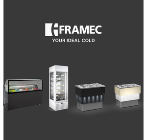 FRAMEC Réfrigérateur Incurvé Coulissant Verre Couvercle Îles Avec Compresseur À Vitesse Variable Refroidisseur Réfrigérateur Noir 2544X964X895mm - Product Image 5