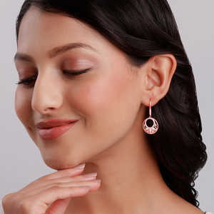 Rose Gold Crescent Affair <b>Fashion</b> <b>Earrings</b> - Product Image 5