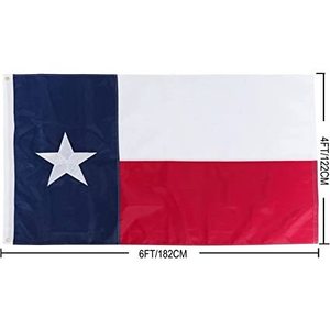 Bandera de Texas USA TOP FLAGSINC, 6x10, para Exteriores, de Nailon Oxford Resistente, Bordada, con Franjas Cosidas, Fabricada en EE. UU. - Product Image 2