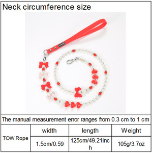 Conjunto de Correa y <span class=keywords><strong>collar</strong></span> de perlas de lujo para mascotas | <span class=keywords><strong>Collar</strong></span> ajustable de cuero PU para perros y gatos con diamantes de imitación | Joyería elegante para mascotas <span class=keywords><strong>2026</strong></span> - Product Image 6