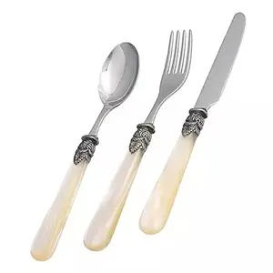 Stainless Steel Metal Flatware With Bone Inlay Handle For Sale Handcrafted Metal Cutlery Supplier