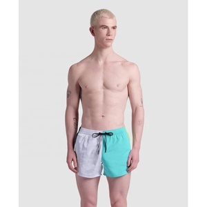 Short de bain décontracté pour homme, bicolore blanc et vert menthe, à taille élastiquée, séchage rapide, longueur courte - Product Image 5