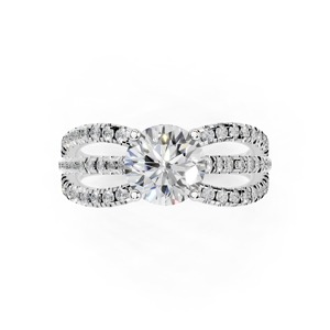 AIENR-145A Classic Sparkling Diamond <b>Ring</b> for Women for Engagement in Platinum Yellow Gold or White Gold and Rose Gold - Product Image 4