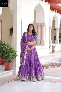 Lehenga choli lehenga choli คอลเลกชันงานแต่งงานออกแบบใหม่ล่าสุดผ้าเย็บปักมีคุณภาพดี - Product Image 2