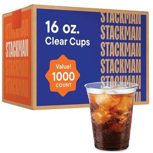 ถ้วยพลาสติกใสขนาดใหญ่16ออนซ์ [แพ็ค1000-16ออนซ์] -ถ้วยพลาสติกสำหรับสัตว์เลี้ยงแบบใช้แล้วทิ้งจำนวนมาก (เข้ากันได้กับฝาปิด) - Product Image 1