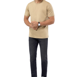 Nueva llegada camisetas lisas personalizadas para hombres cuello redondo y ajuste de gran tamaño 100% algodón/poliéster Camiseta de manga corta para hombres - Product Image 5