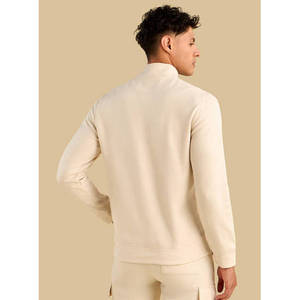 Sweat-shirt en interlock à demi-zip avec lavage enzymatique, col montant, poche kangourou, étiquette personnalisée, impression sérigraphique, broderie 3D, qualité supérieure - Product Image 5