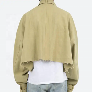 Chemise-veste formelle pour homme en toile brossée et douce 100% coton, col montant, imperméable, avec veste d'hiver - Product Image 5