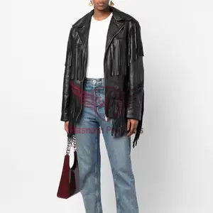 New Vintage Design Ladies Suede Leather Jacket With OEM Design Women Fringe Jacket For Wholesale High Quality Jacket For Ladies