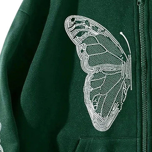 เสื้อฮู้ดแบบรูดซิปมีฮู้ดโอเวอร์ไซส์ลายกราฟิกผ้าฝ้ายขนาดใหญ่ออกแบบได้ตามต้องการ - Product Image 4