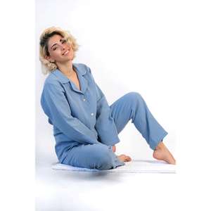 Ensemble de pyjama en mousseline pour femme Pyjama à col boutonné - Product Image 4