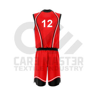 Ensembles d'uniformes de basket-ball rouge de la meilleure conception Uniformes demi-manches de haute qualité confortables et respirants - Product Image 3