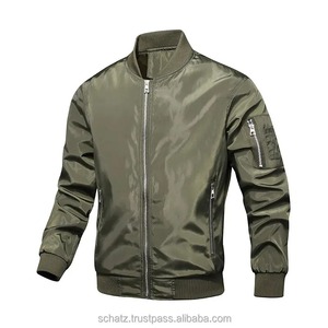 Chaqueta Bomber de estilo urbano para hombre con cremallera frontal y dobladillo acanalado para ropa de calle informal y moda diaria - Product Image 2