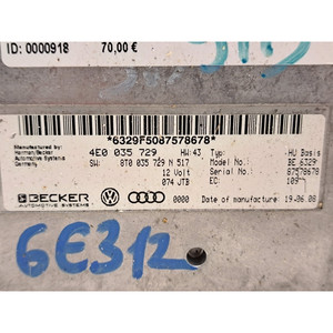 CENTRALINE AUDIO PLANT A5 ซีรีส์ซีดาน(8T3)4E0035729, 8T0035729N CABD (07>17) - Product Image 5