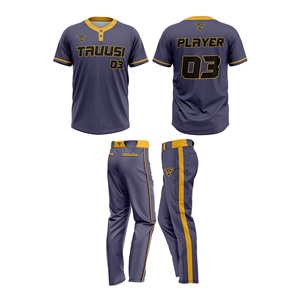 Maillot de baseball brodé à deux boutons personnalisé Ensemble d'uniformes de compétition pour jeunes Uniformes de baseball uniques à la technique de sublimation - Product Image 1