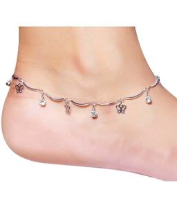 Pulseras de Tobillera con Dijes de Mariposa Estilo Brillante, Plata de Ley 925, Joyería Delicada para Mujeres y Niñas, para Usar en Bodas - Product Image 2