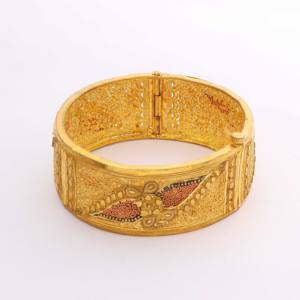 Gold Plated Forming Kada Bangles, <b>Wedding</b> & Special Occasion, Gold Kada Gift <b>for</b> Her, Copper & Brass Chapado En Oro Oro Laminado - Product Image 2