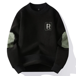 Vente en gros Nouveau pull personnalisé de poids normal ras du cou 100% coton sweat-shirt bleu marine pour hommes pour vêtements de rue et vêtements de sport - Product Image 2