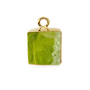 925 Sterling Silver Fine Pendants Charms Gold Vermeil Rough <b>Peridot</b> Square Shape Bezel Gemstone Tiny Charm <b>Necklace</b> Pendant - Product Image 1