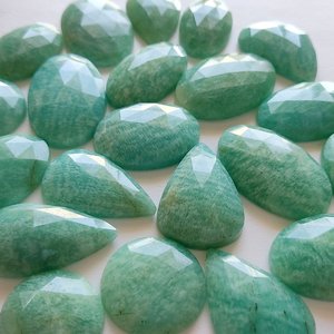 100% Naturel Amazonite Mélange Forme Lisse Dos Plat Lâche Véritable Cabochon Calibré Pierres Précieuses à Prix D'usine En Gros En Vrac - Product Image 3