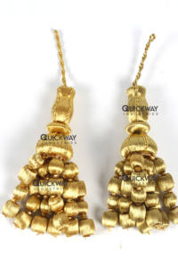 Borlas de Lingotes de Oro Hechas a Mano Personalizadas, Flecos de Bellota, Cuentas de Madera y Oro Mylar para Vestimentas de Iglesia - Product Image 2