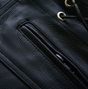 Chaleco de Cuero de Diseño Clásico y Personalizado, Chaleco de Cuero Vaquero para Hombre, Chaleco de Cuero Largo Hecho a Medida con Servicio OEM - Product Image 5