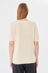 เสื้อสเวตเตอร์ถักนิตติ้งสำหรับผู้หญิง ผ้าฝ้ายออร์แกนิค 100% ทรงหลวม ระบายอากาศได้ดี นุ่ม อุ่น - Product Image 4