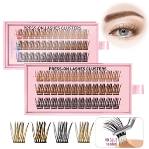 Medylash Fluffy DIY Press-on Wimperextensions Zelfklevend Geen Lijm Nodig Aangepaste Logo Set Anime Wimperextensions Leverancier Cluster Bruin - Product Image 2