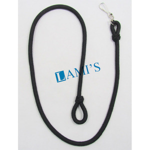 Single Black Ceremonial Lanyard with <b>Chrome</b> <b>Hook</b> Made of Durable Polyester Style Uniform Accessory - Product Image 1