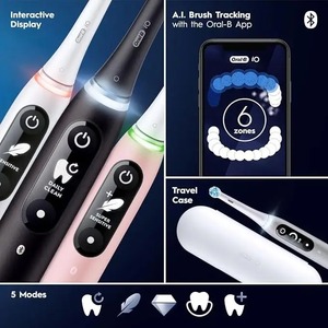 แปรงสีฟันไฟฟ้า Oral-B iO ซีรีส์ 6 พร้อม (1) หัวแปรง ลาวาสีดํา และสีขาว - Product Image 4